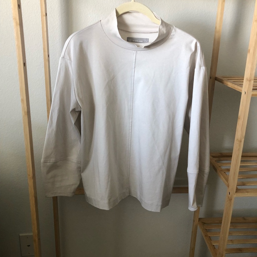 Everlane mock neck lightweight long sleeve tee